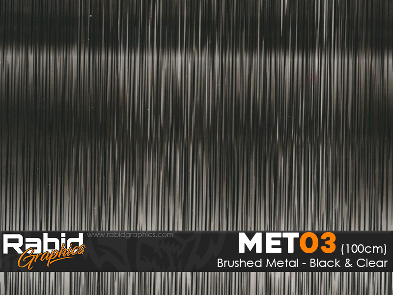 brushed metal black clear 100cm brushed metal